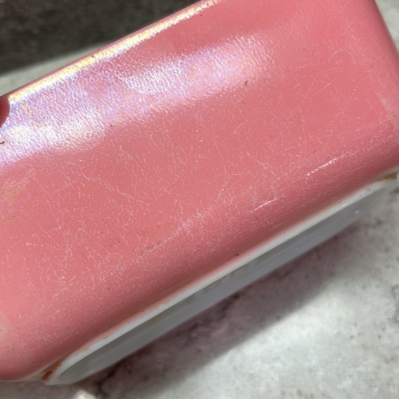 2 Vintage Pyrex Flamingo Pink Refrigerator Dishes #502 - Picture 10 of 13